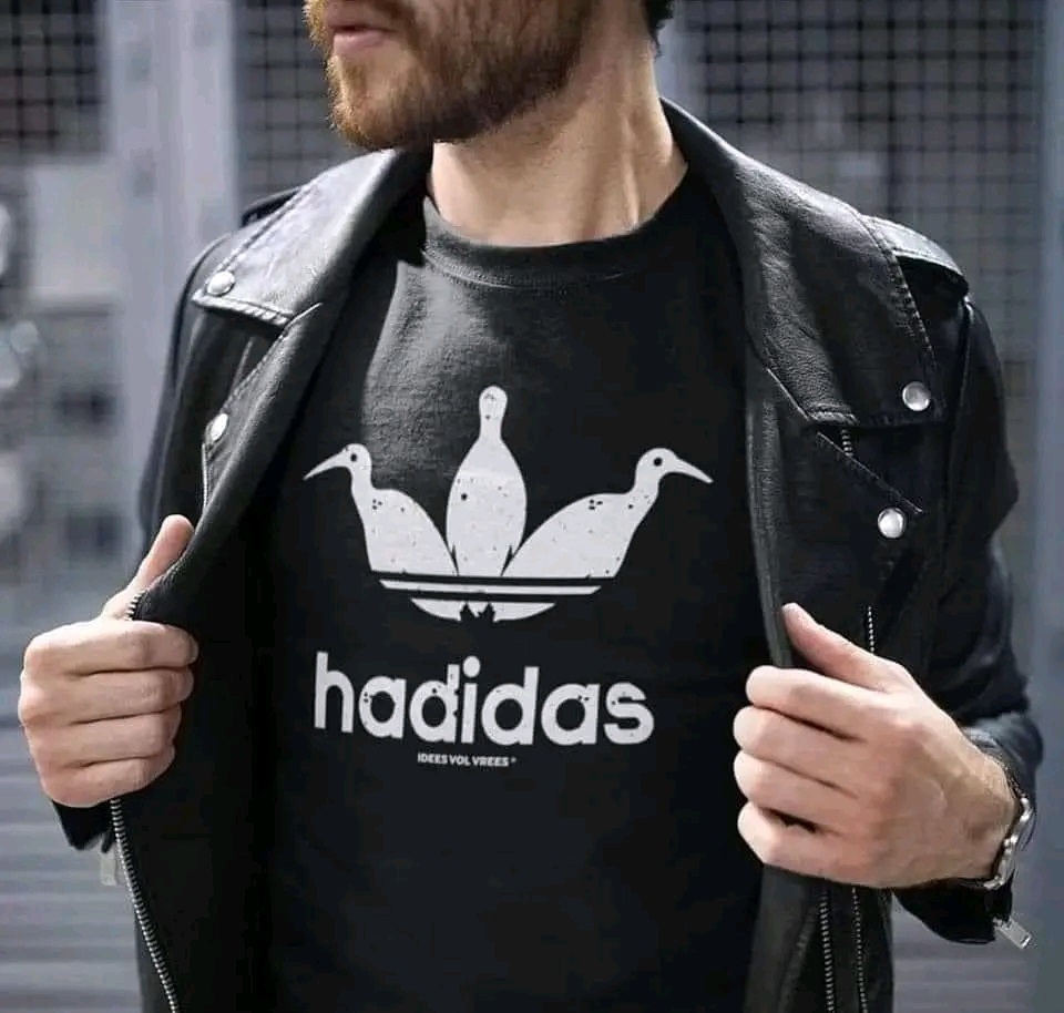Model wearing the Hadidas graphic tee